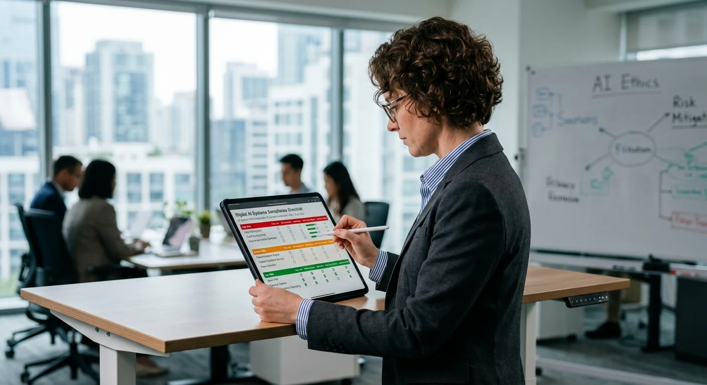 AI compliance checklist dashboard showing risk classification tiers